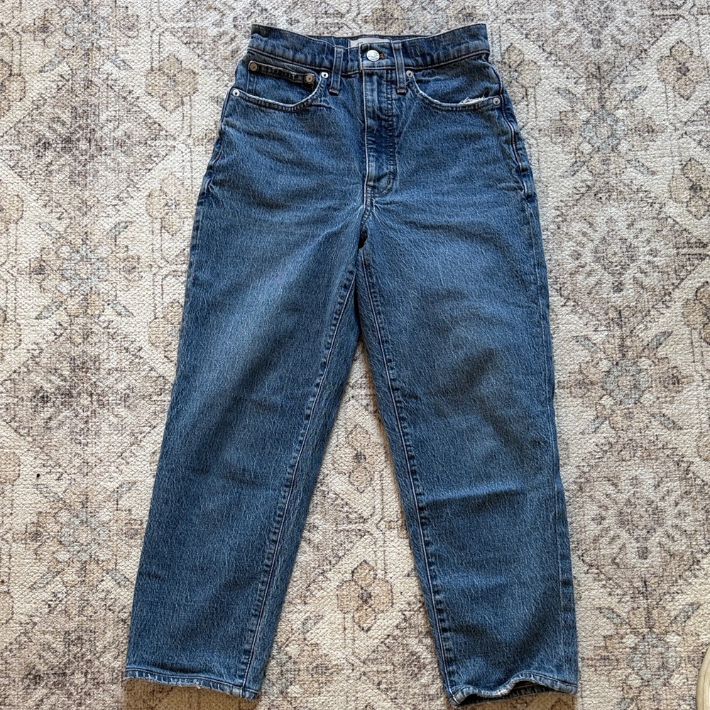 Madewell Balloon Medium Wash High-Rise Straight Leg Jeans